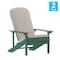 Flash Furniture Green Adirondack Chairs with Cream Cushions, 2PK 2-JJ-C14501-CSNCR-GRN-GG - alternate 2